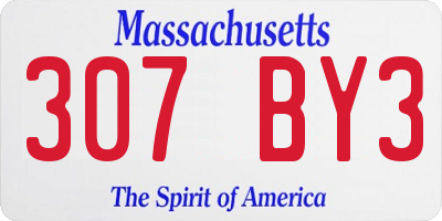 MA license plate 307BY3