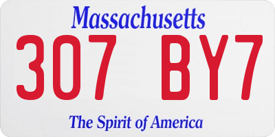 MA license plate 307BY7