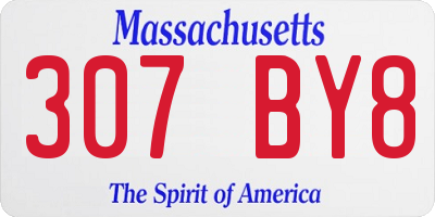 MA license plate 307BY8