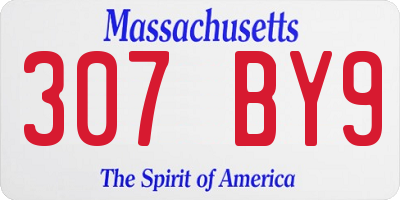 MA license plate 307BY9