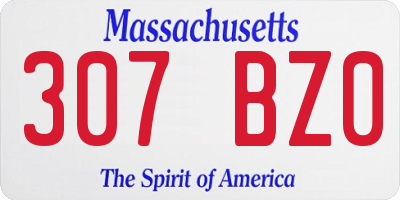 MA license plate 307BZ0