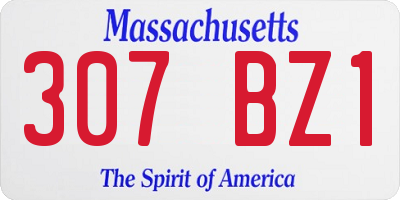 MA license plate 307BZ1