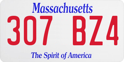 MA license plate 307BZ4