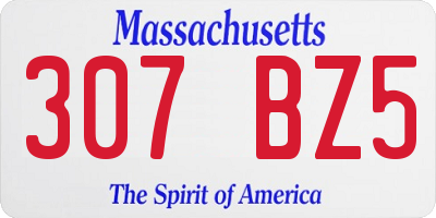 MA license plate 307BZ5