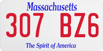 MA license plate 307BZ6
