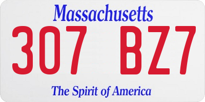 MA license plate 307BZ7