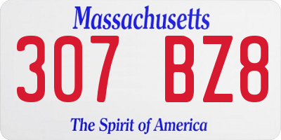MA license plate 307BZ8