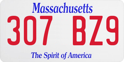 MA license plate 307BZ9