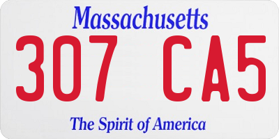 MA license plate 307CA5