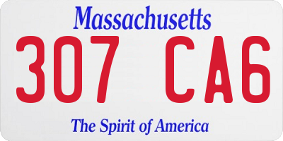 MA license plate 307CA6
