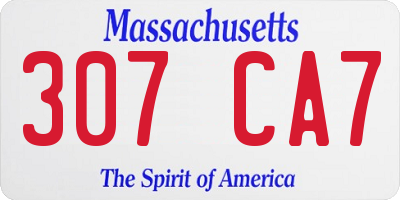 MA license plate 307CA7