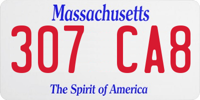 MA license plate 307CA8