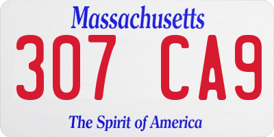MA license plate 307CA9