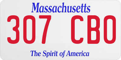 MA license plate 307CB0