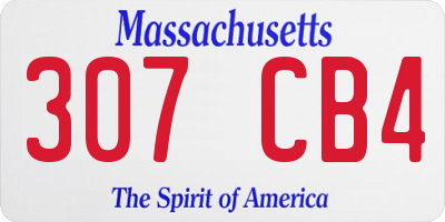 MA license plate 307CB4