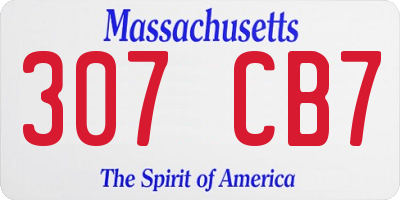 MA license plate 307CB7