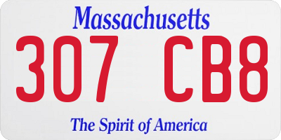 MA license plate 307CB8
