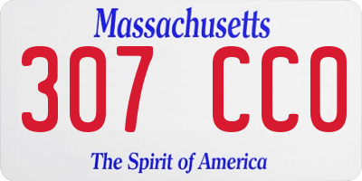MA license plate 307CC0