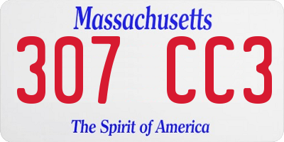 MA license plate 307CC3