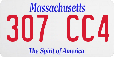 MA license plate 307CC4