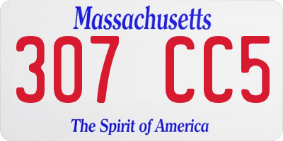 MA license plate 307CC5