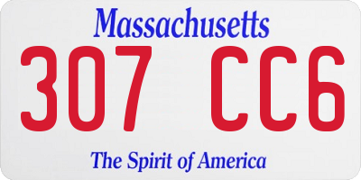 MA license plate 307CC6
