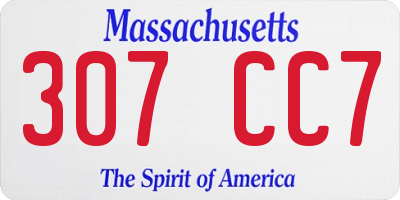 MA license plate 307CC7