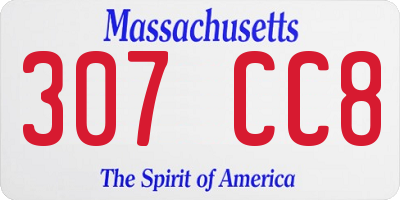 MA license plate 307CC8