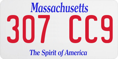 MA license plate 307CC9