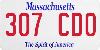MA license plate 307CD0