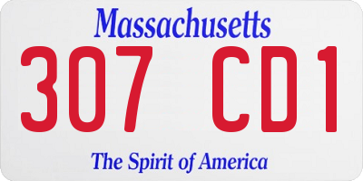 MA license plate 307CD1
