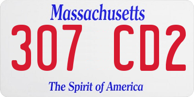 MA license plate 307CD2
