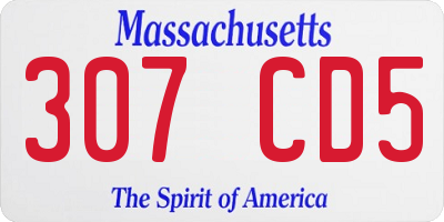MA license plate 307CD5