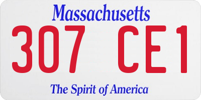 MA license plate 307CE1