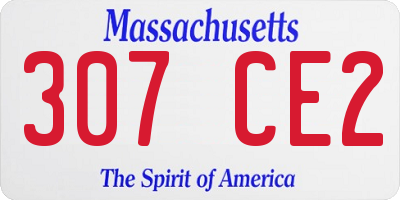 MA license plate 307CE2