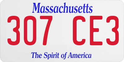 MA license plate 307CE3