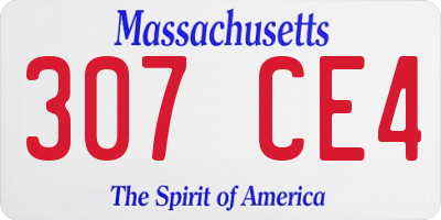 MA license plate 307CE4