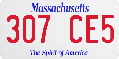 MA license plate 307CE5