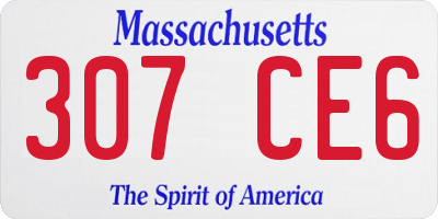 MA license plate 307CE6