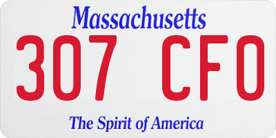MA license plate 307CF0