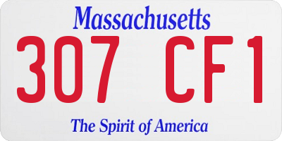 MA license plate 307CF1