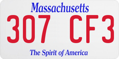 MA license plate 307CF3