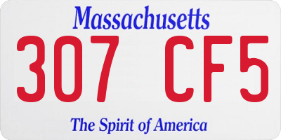 MA license plate 307CF5