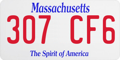 MA license plate 307CF6