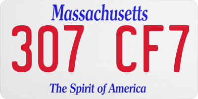 MA license plate 307CF7