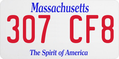 MA license plate 307CF8