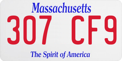 MA license plate 307CF9