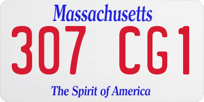 MA license plate 307CG1