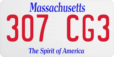 MA license plate 307CG3