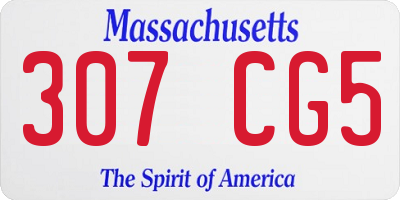 MA license plate 307CG5